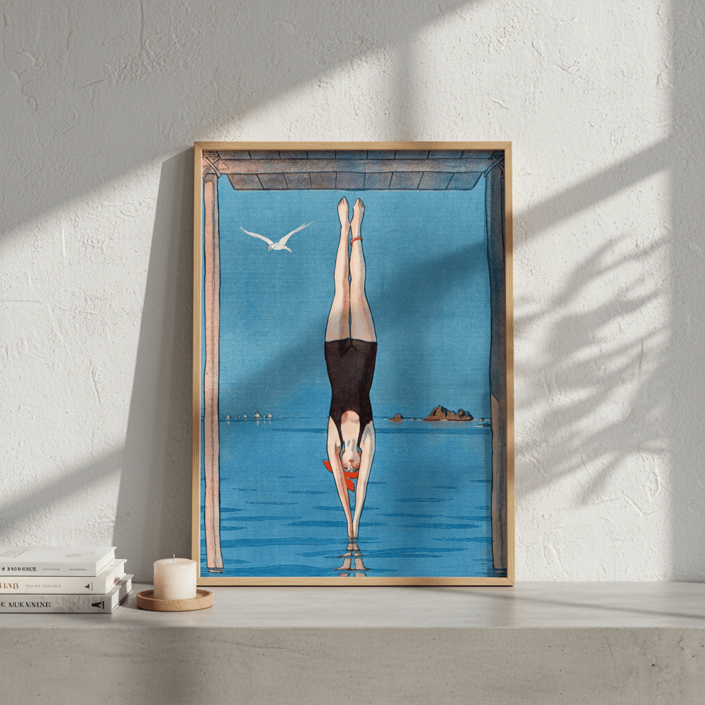 Le Longeon France Diving Vintage Poster wall - art - picture - poster