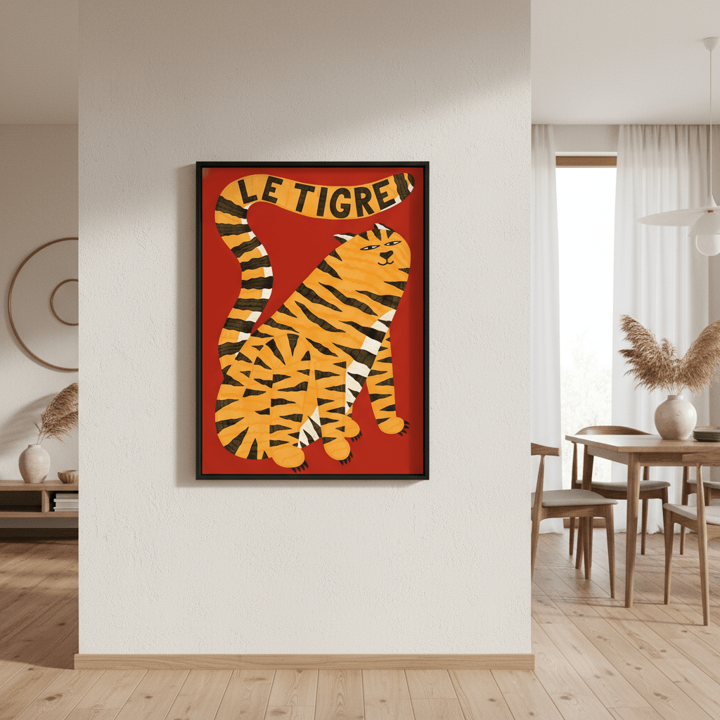 Le Tigre Red by Manne Jalilian wall - art - picture - poster