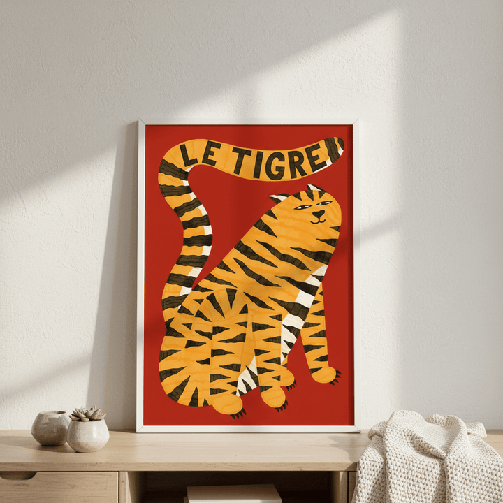 Le Tigre Red by Manne Jalilian wall - art - picture - poster