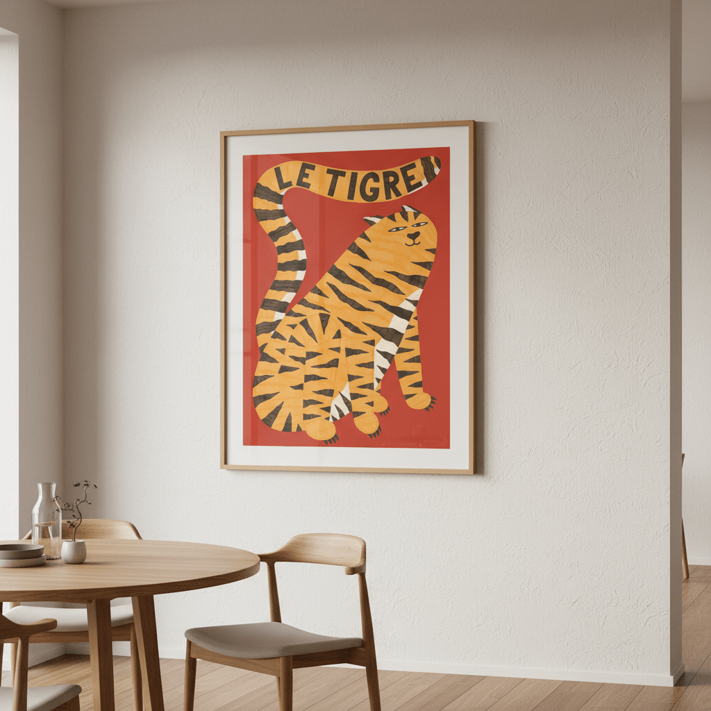 Le Tigre Red by Manne Jalilian wall - art - picture - poster