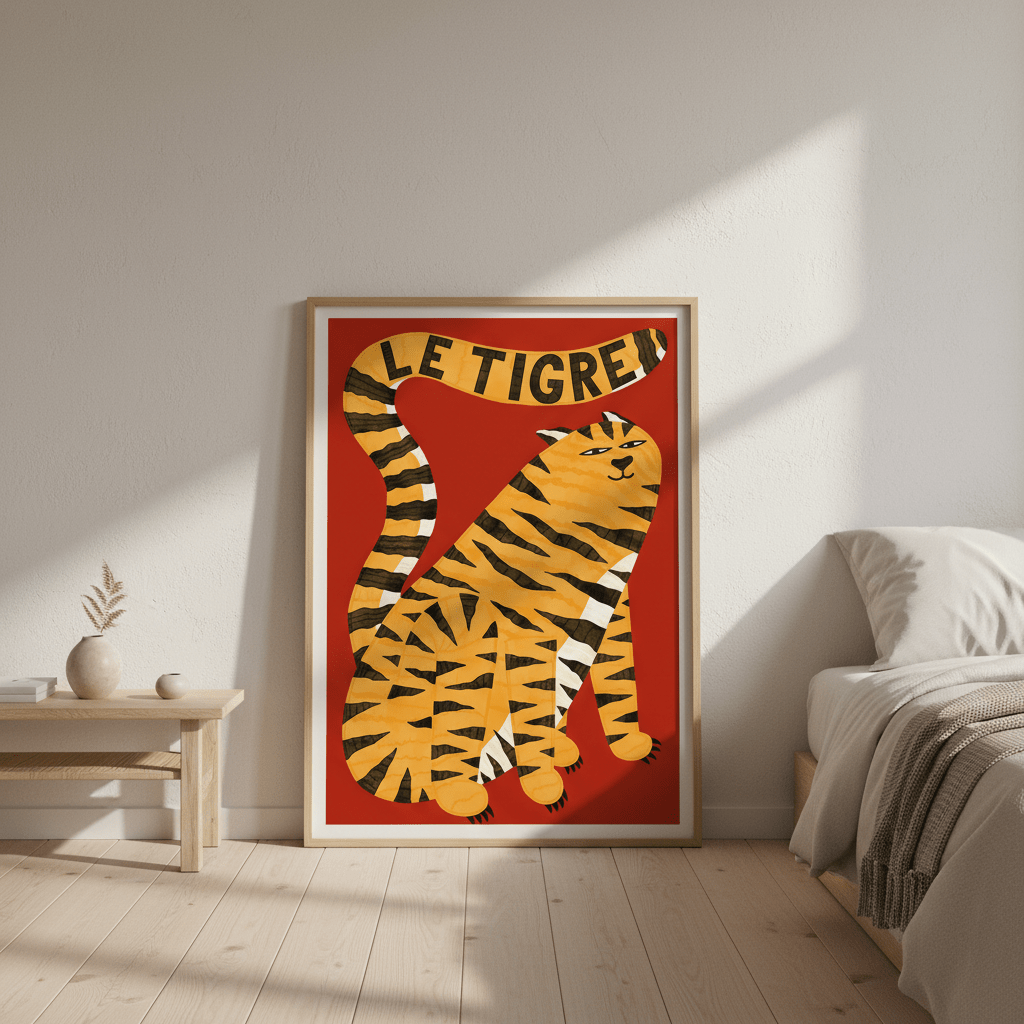Le Tigre Red by Manne Jalilian wall - art - picture - poster