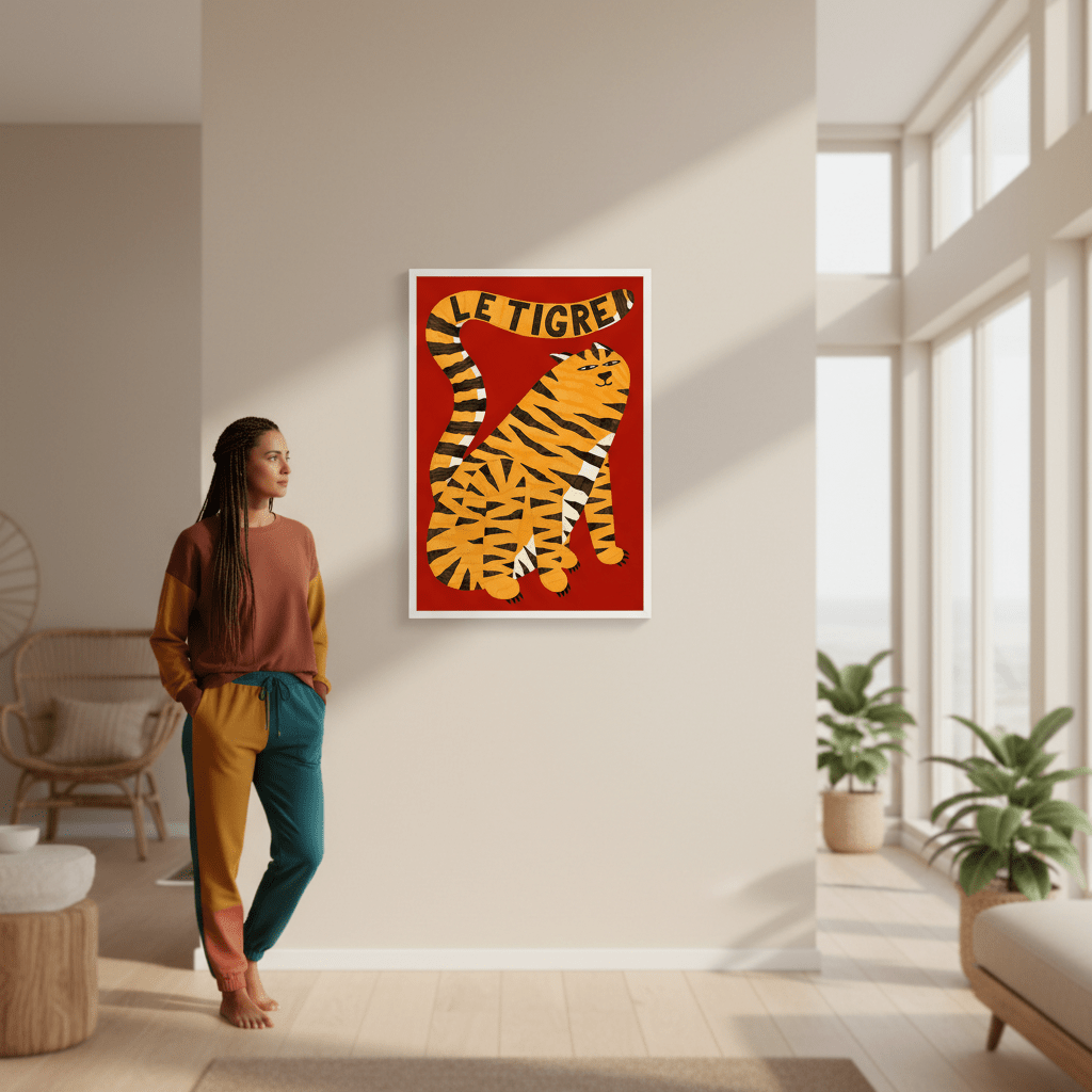 Le Tigre Red by Manne Jalilian wall - art - picture - poster