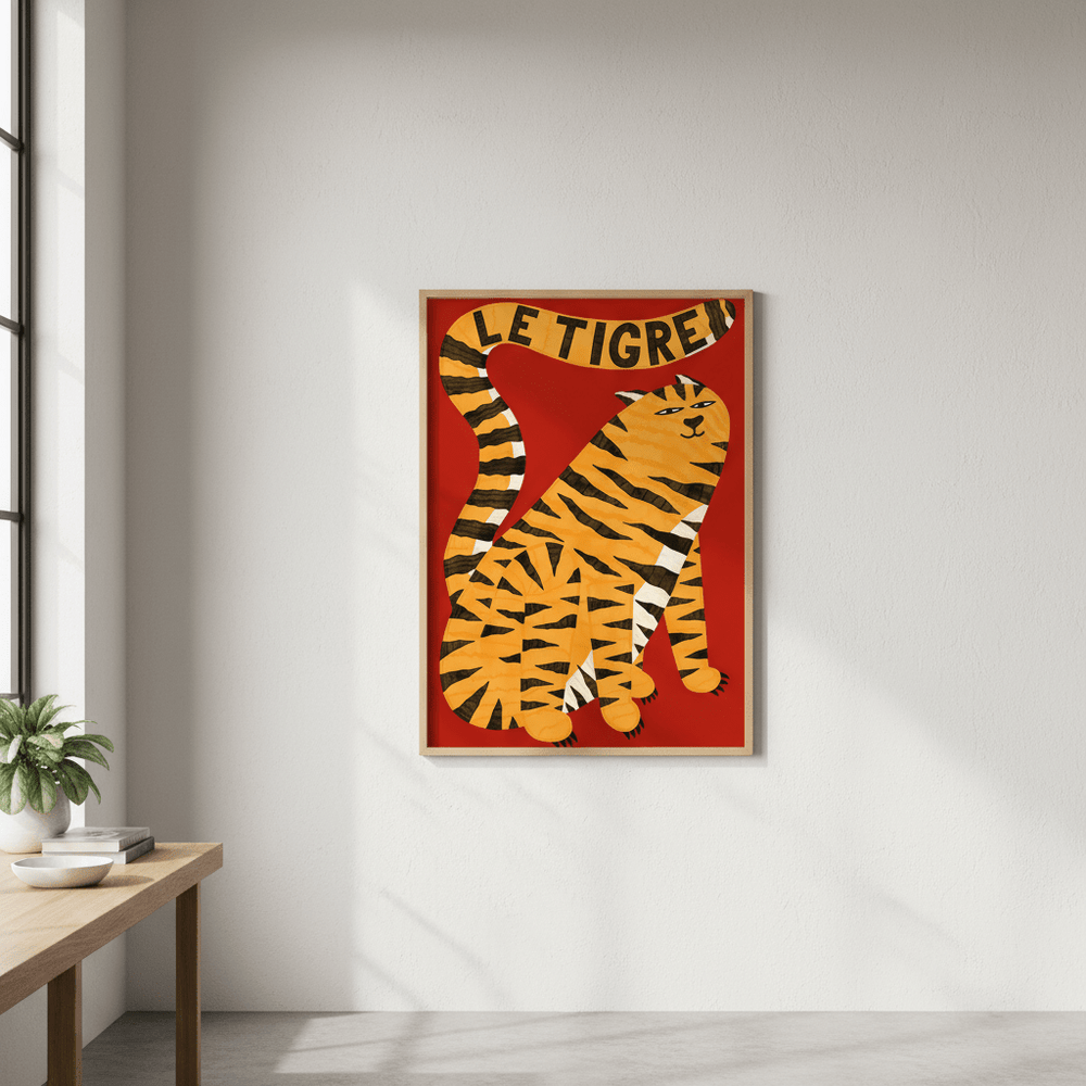 Le Tigre Red by Manne Jalilian wall - art - picture - poster
