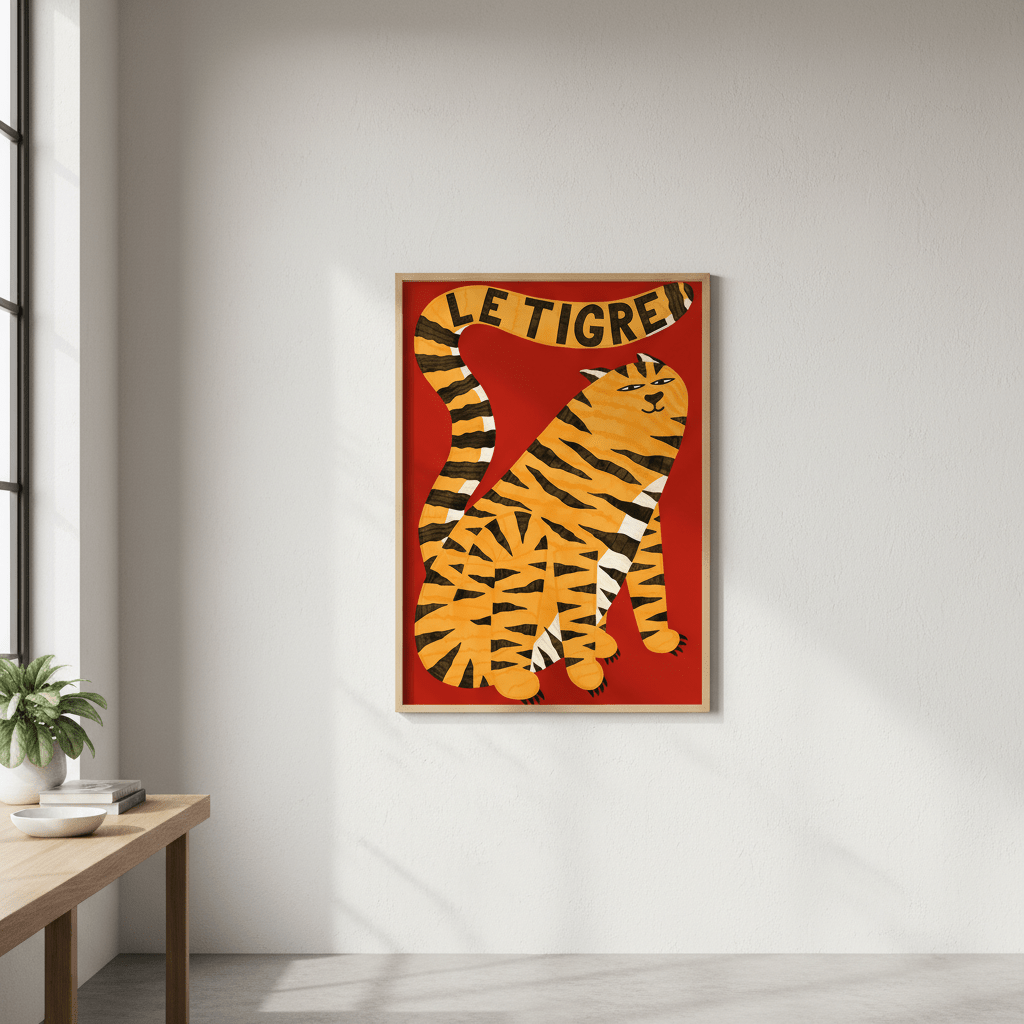 Le Tigre Red by Manne Jalilian wall - art - picture - poster