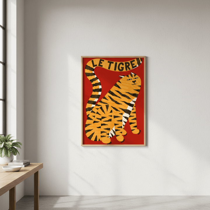 Le Tigre Red by Manne Jalilian wall - art - picture - poster