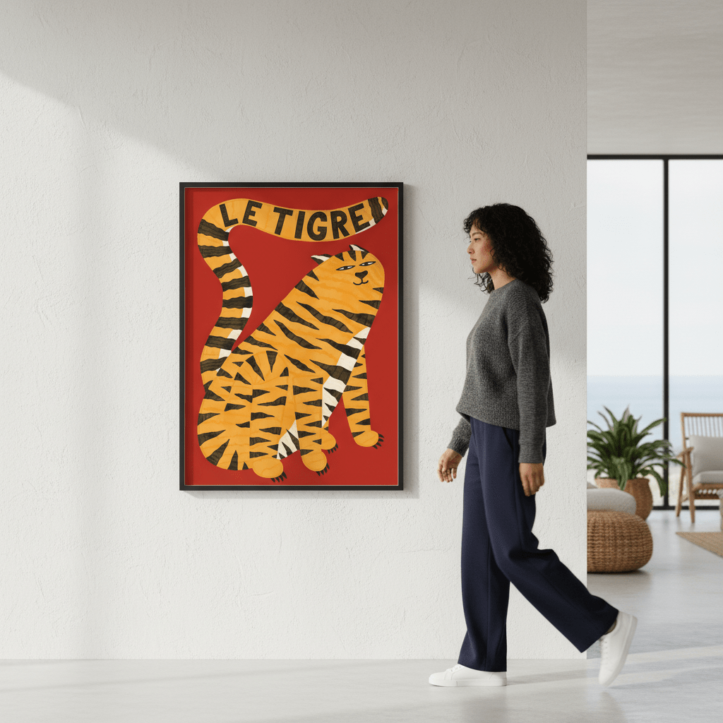 Le Tigre Red by Manne Jalilian wall - art - picture - poster