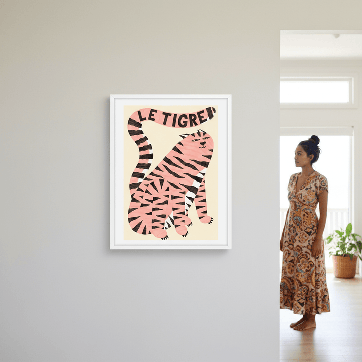Le Tigre White by Manne Jalilian wall - art - picture - poster