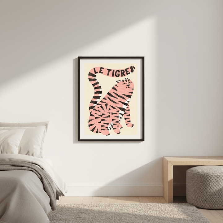 Le Tigre White by Manne Jalilian wall - art - picture - poster