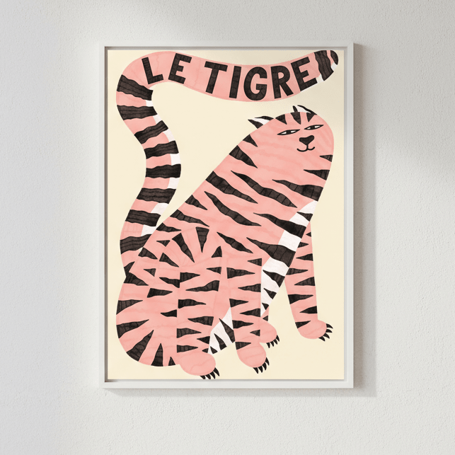 Le Tigre White by Manne Jalilian wall - art - picture - poster