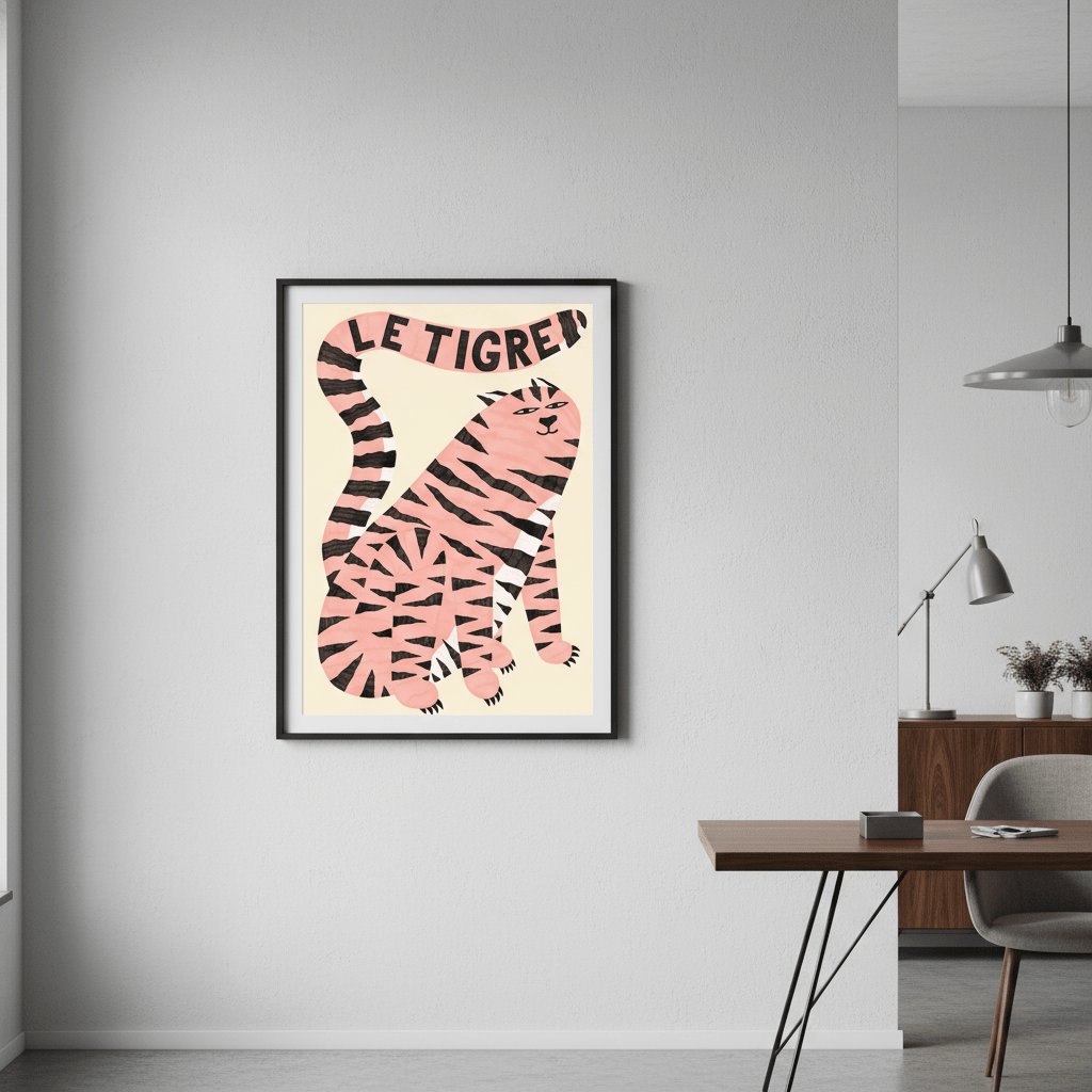 Le Tigre White by Manne Jalilian wall - art - picture - poster