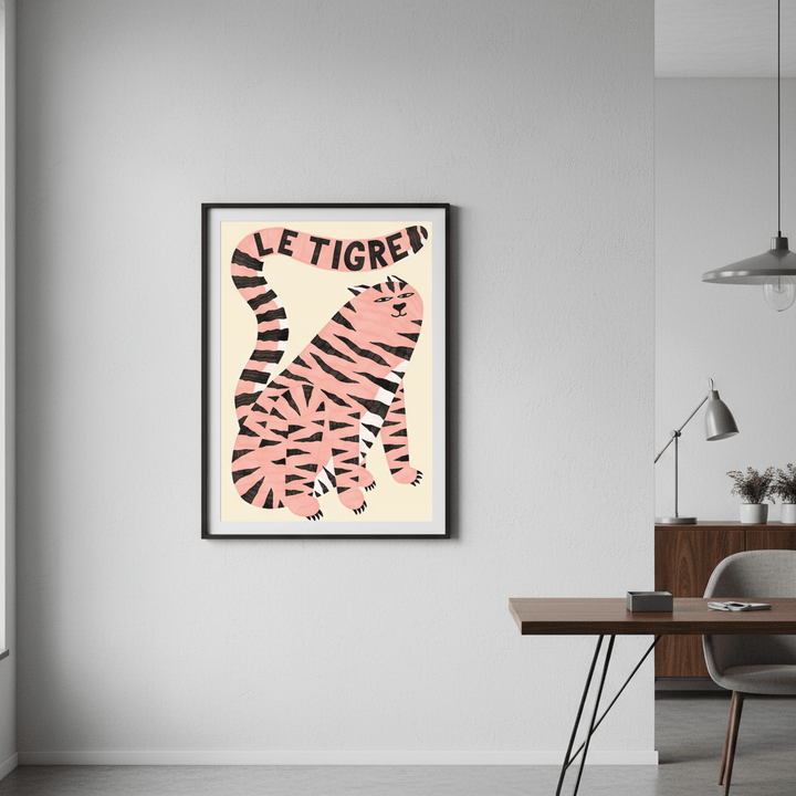 Le Tigre White by Manne Jalilian wall - art - picture - poster