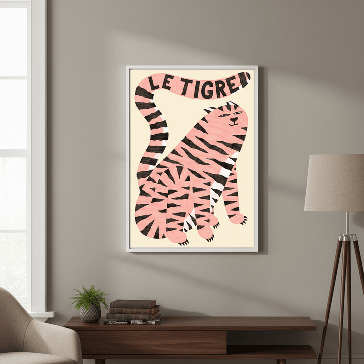 Le Tigre White by Manne Jalilian wall - art - picture - poster