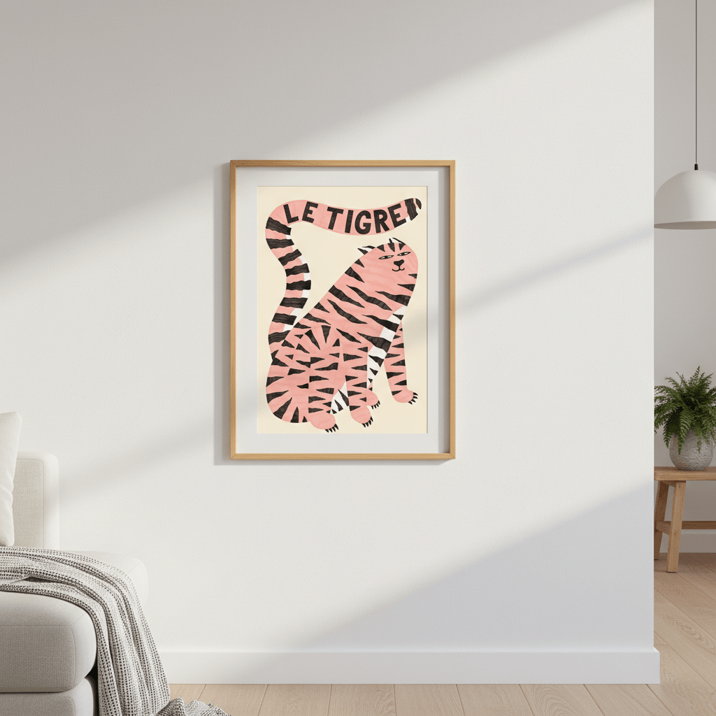 Le Tigre White by Manne Jalilian wall - art - picture - poster