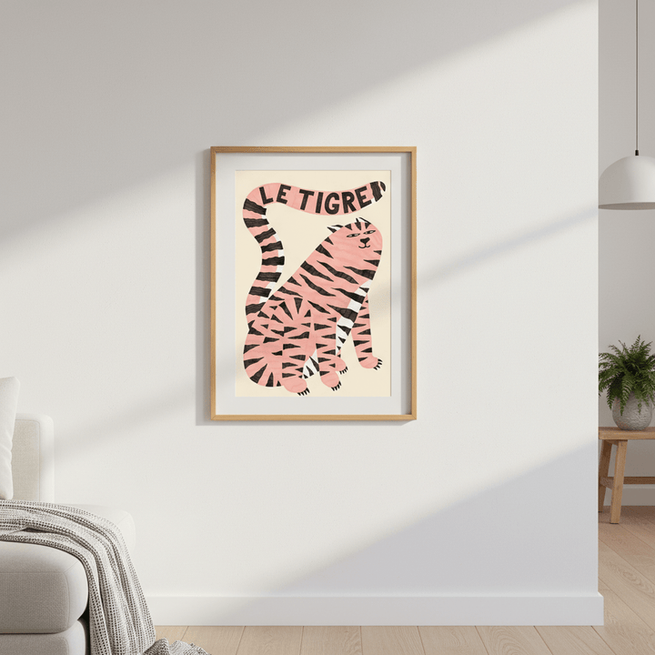 Le Tigre White by Manne Jalilian wall - art - picture - poster