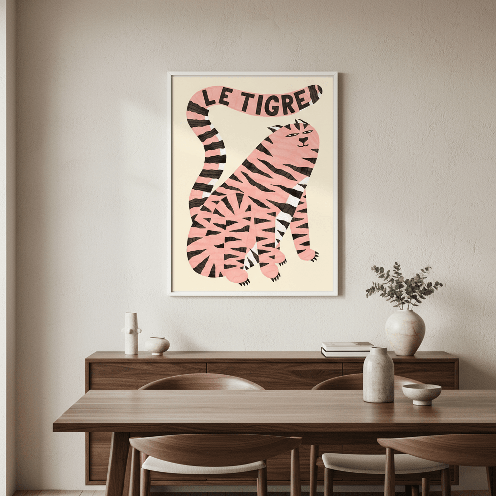 Le Tigre White by Manne Jalilian wall - art - picture - poster