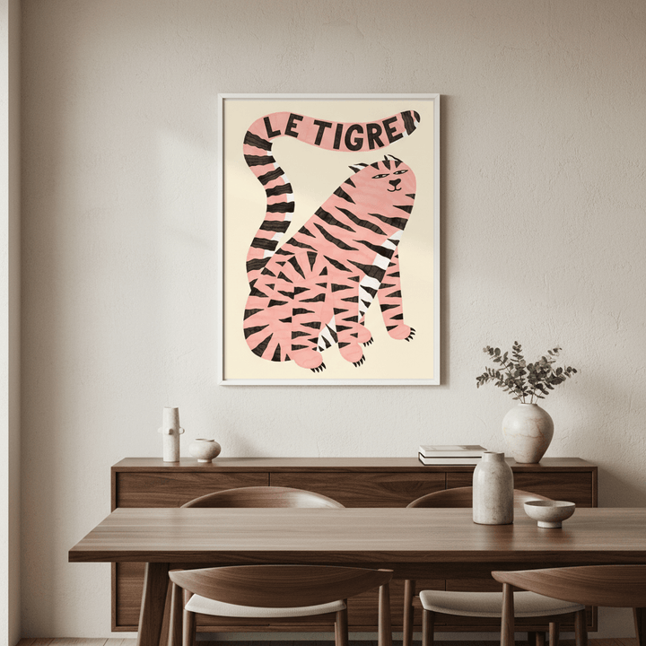 Le Tigre White by Manne Jalilian wall - art - picture - poster