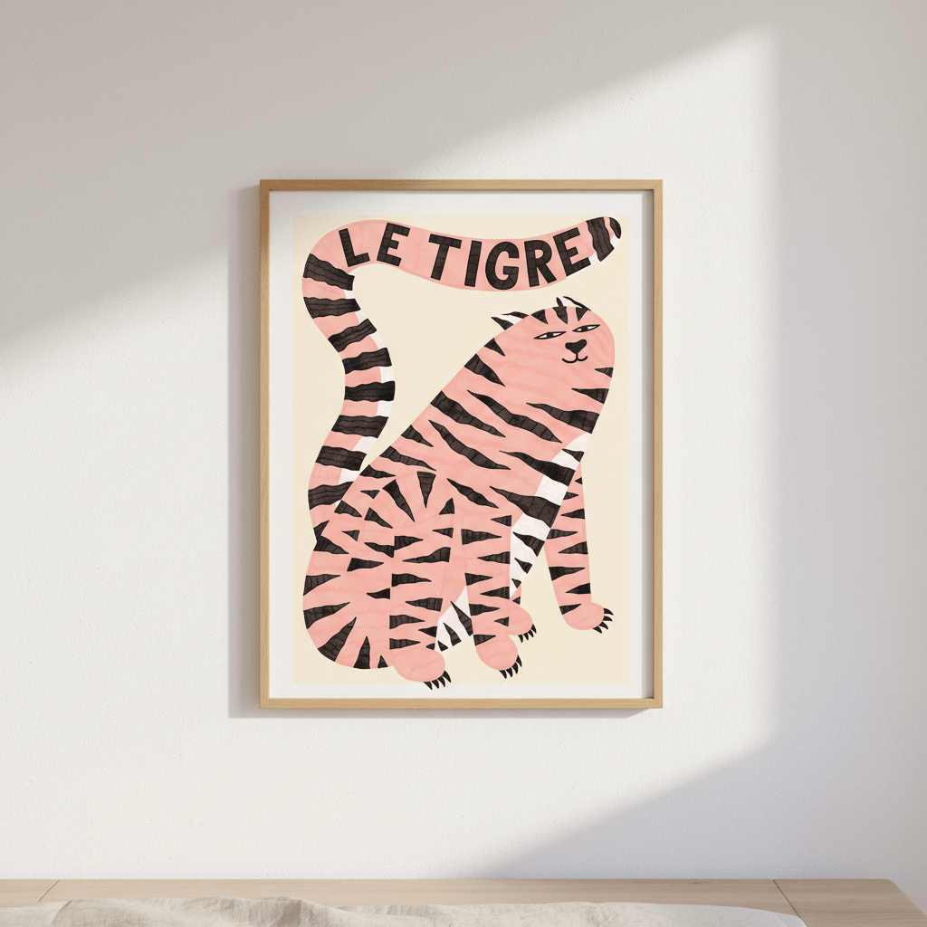 Le Tigre White by Manne Jalilian wall - art - picture - poster