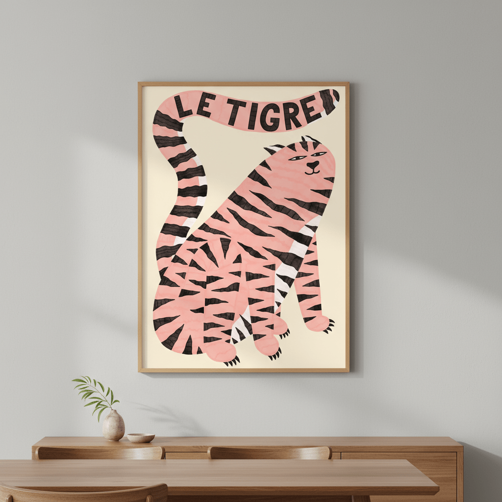 Le Tigre White by Manne Jalilian wall - art - picture - poster