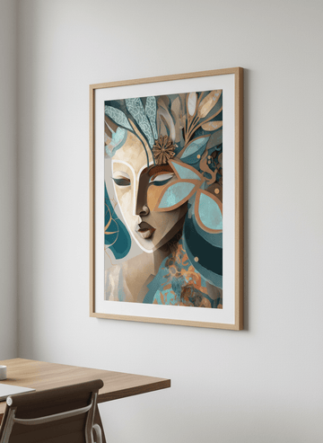 Contemporary wall art featured in a bright modern office workspace