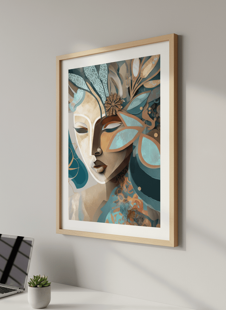 Contemporary wall art featured in a bright modern office workspace