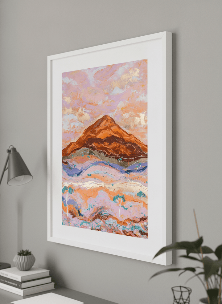 Contemporary wall art featured in a bright modern office workspace