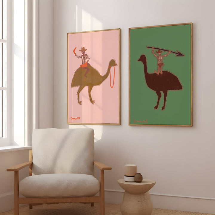 Legends & Spear Set of 2 Indigenous Wall Art by Domica Hill wall - art - picture - poster