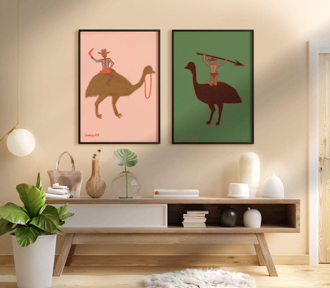 Legends & Spear Set of 2 Indigenous Wall Art by Domica Hill wall - art - picture - poster