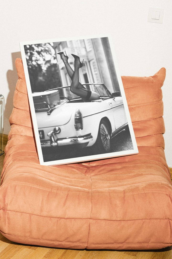 Legs Up Vintage Car Photograph wall - art - picture - poster