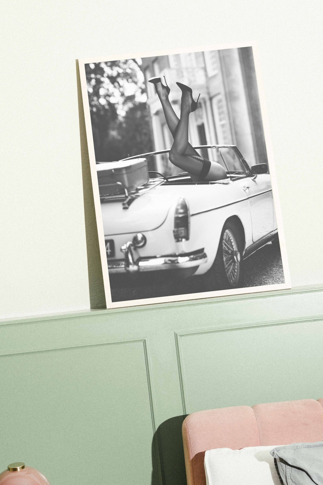 Legs Up Vintage Car Photograph wall - art - picture - poster