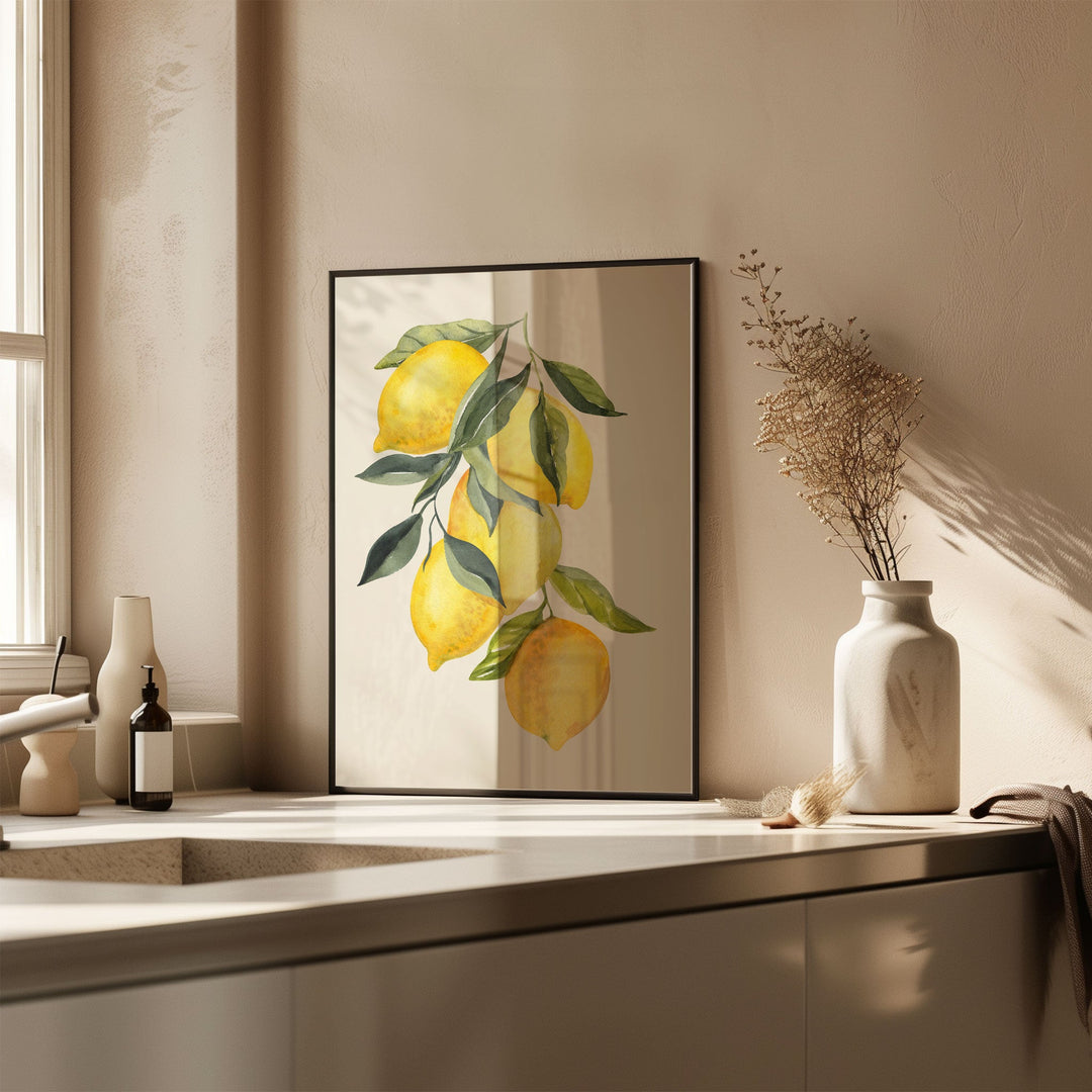 Lemon Branch Leaves Wall Art - Style My Wall