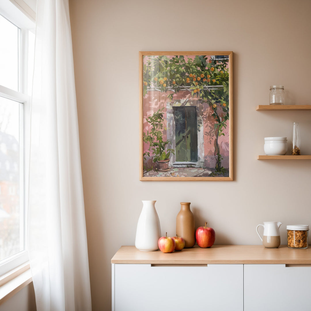 Lemon Green Door Archway Oil Painting - Style My Wall