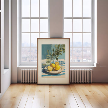 Lemon Mediterranean Oil Painting Illustration wall - art - picture - poster
