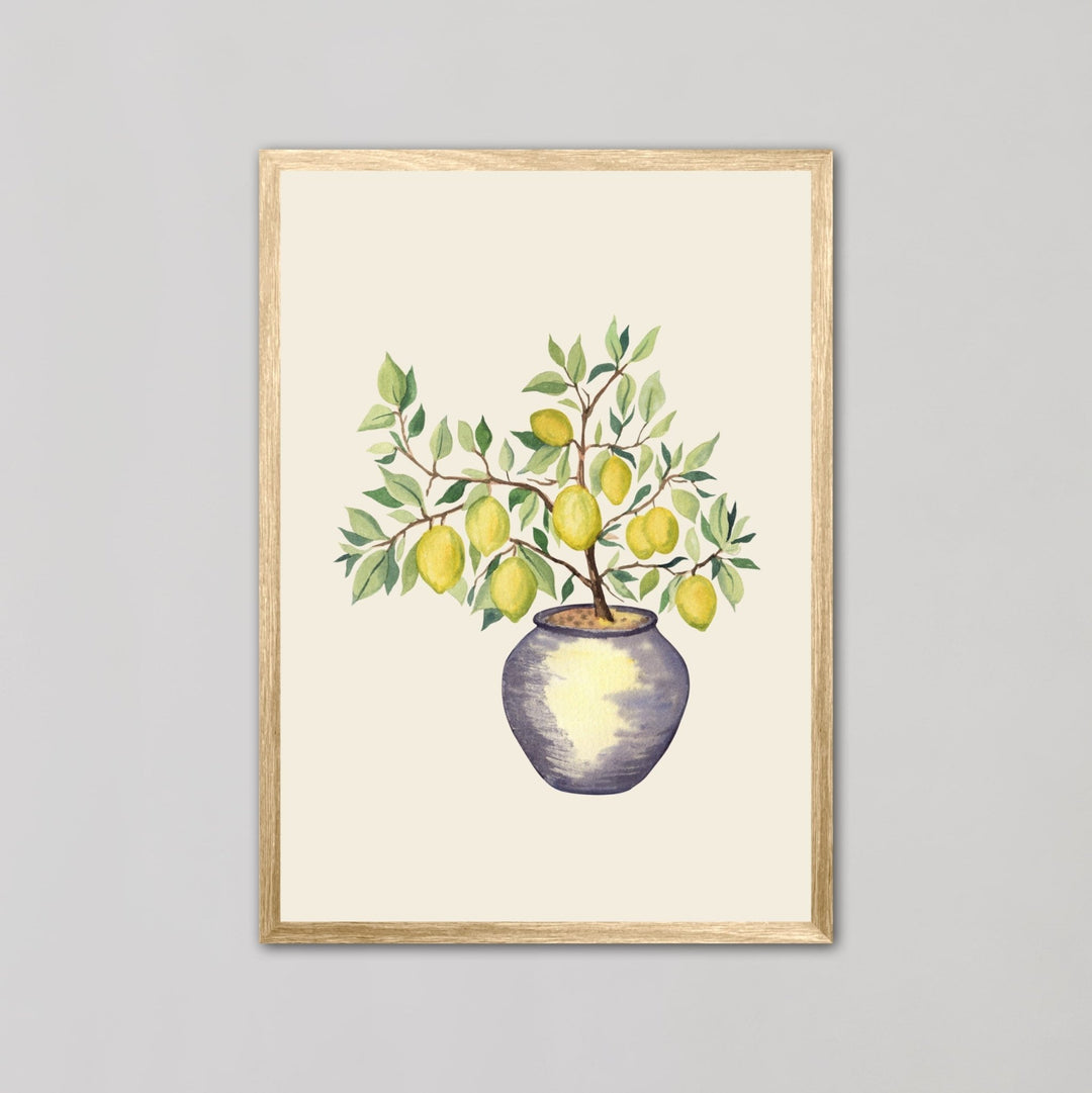 Lemon Tree in a Pot Green Wall Art - Style My Wall