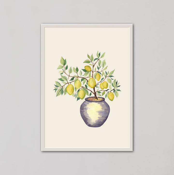 Lemon Tree in a Pot Green Wall Art - Style My Wall