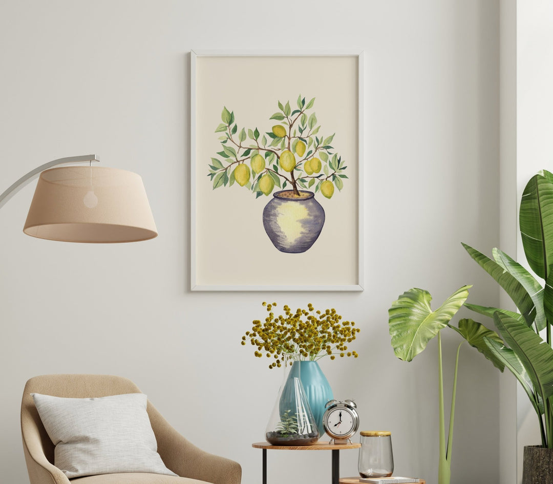 Lemon Tree in a Pot Kitchen Wall Art - Style My Wall