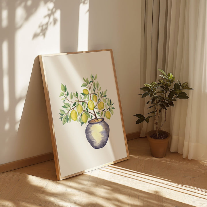 Lemon Tree in a Pot Kitchen Wall Art - Style My Wall