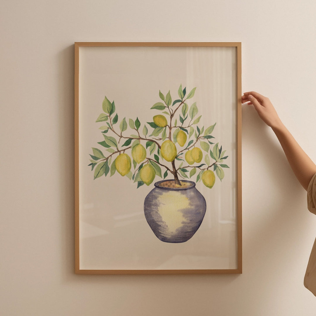 Lemon Tree in a Pot Kitchen Wall Art - Style My Wall