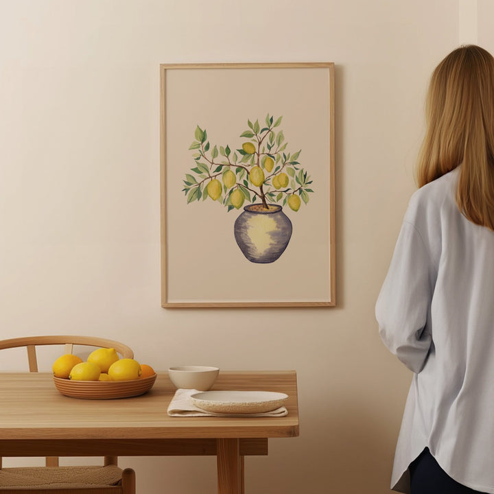 Lemon Tree in a Pot Kitchen Wall Art - Style My Wall