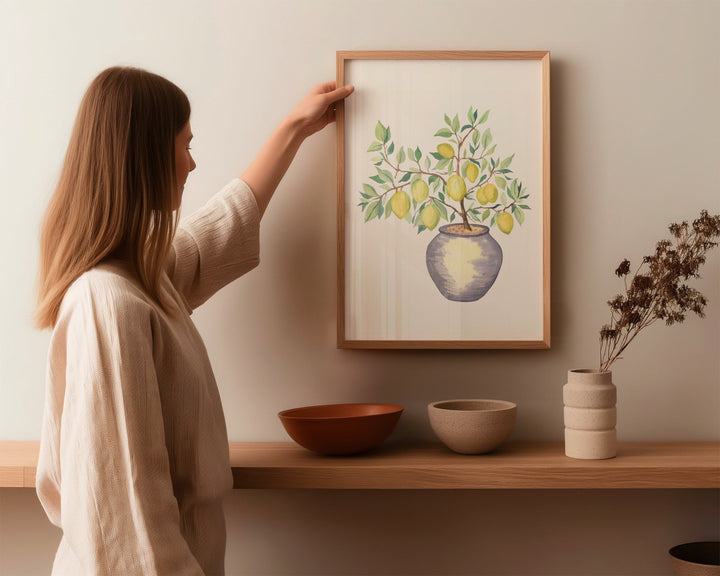 Lemon Tree in a Pot Kitchen Wall Art - Style My Wall