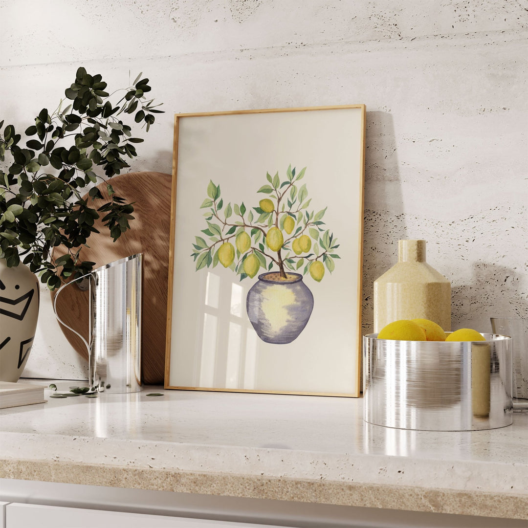 Lemon Tree in a Pot Kitchen Wall Art - Style My Wall