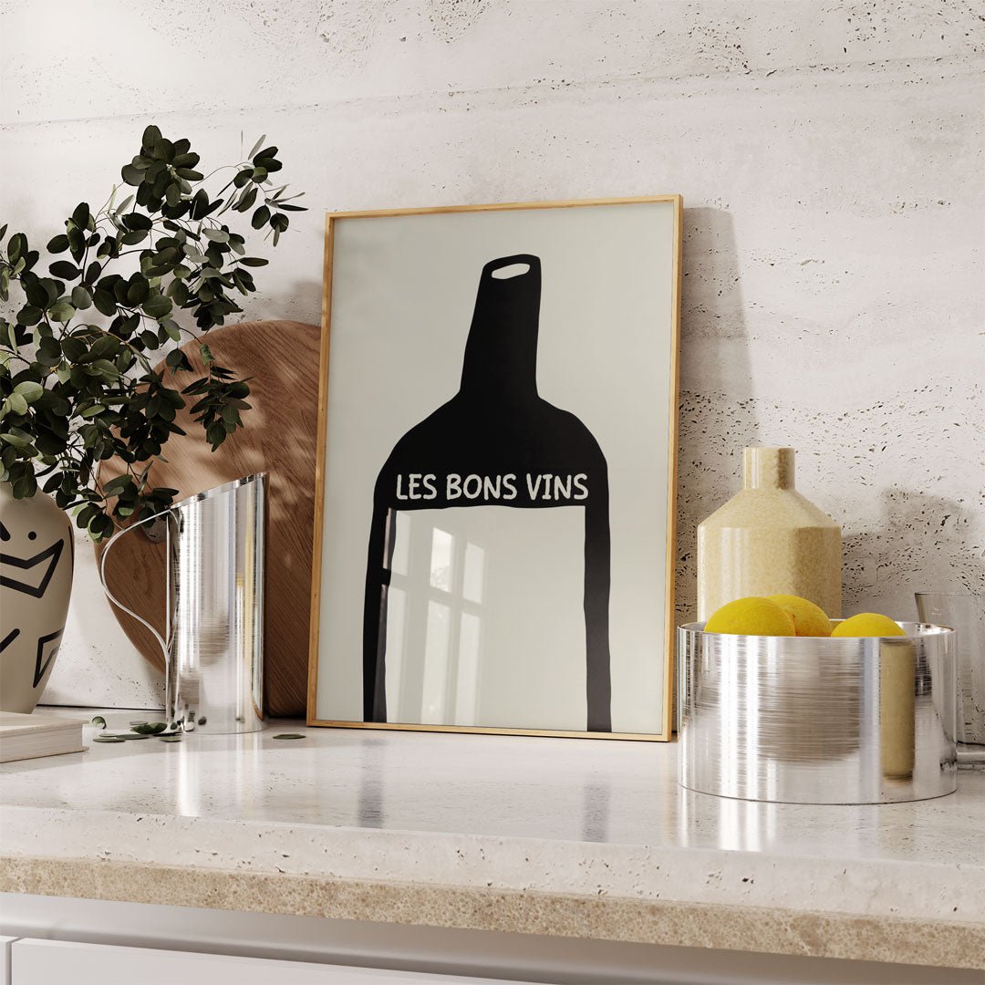 Les Bons Vins Black Wall Art - Style My Wall