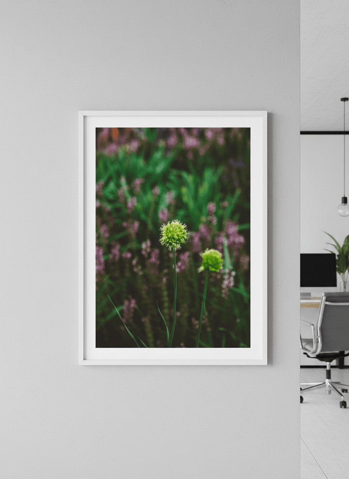 Contemporary wall art featured in a bright modern office workspace