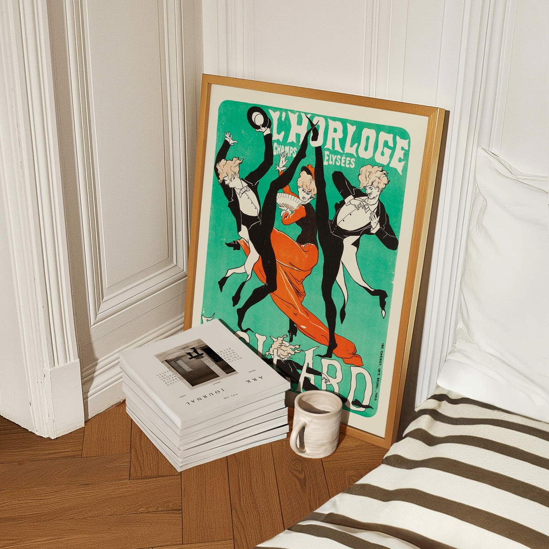 L'Horloge Can - Can Vintage Print wall - art - picture - poster