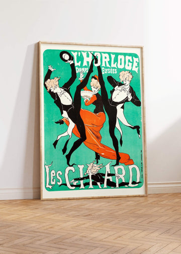 L'Horloge Can - Can Vintage Print wall - art - picture - poster