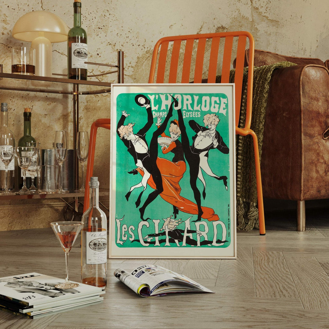 L'Horloge Can - Can Vintage Print wall - art - picture - poster