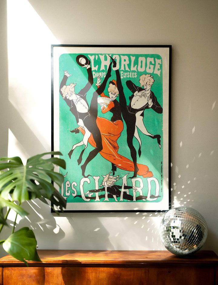 L'Horloge Can - Can Vintage Print wall - art - picture - poster
