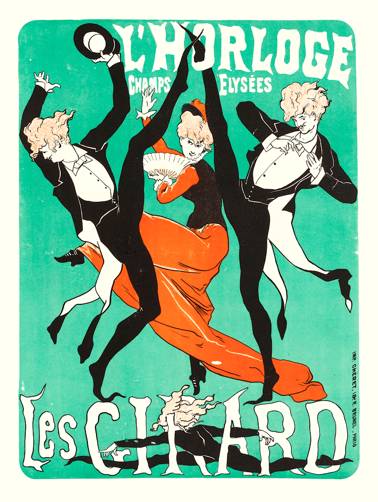 L'Horloge Can-Can Vintage | Art Print