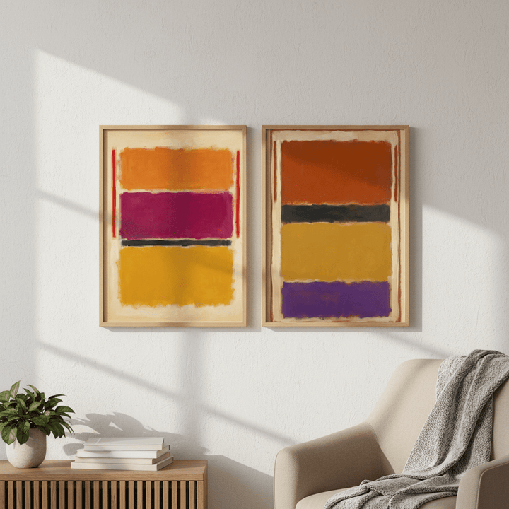 Licorice Allsorts Inspired by Mark Rothko Set of 2 wall - art - picture - poster