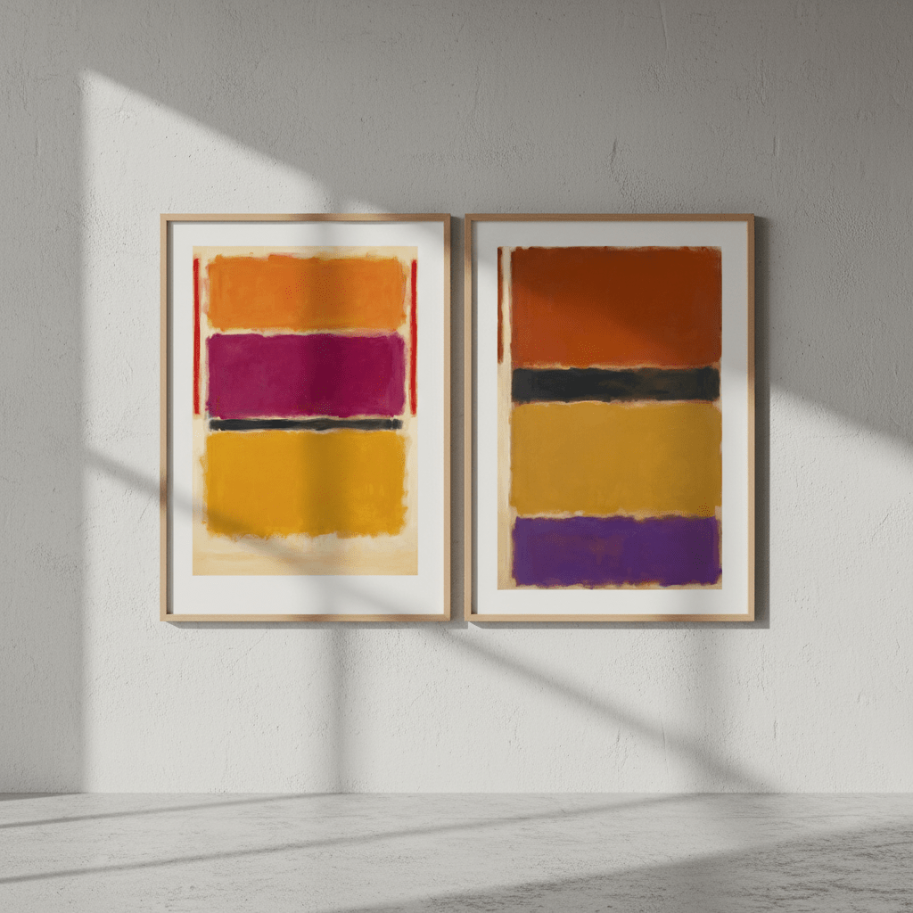 Licorice Allsorts Inspired by Mark Rothko Set of 2 wall - art - picture - poster