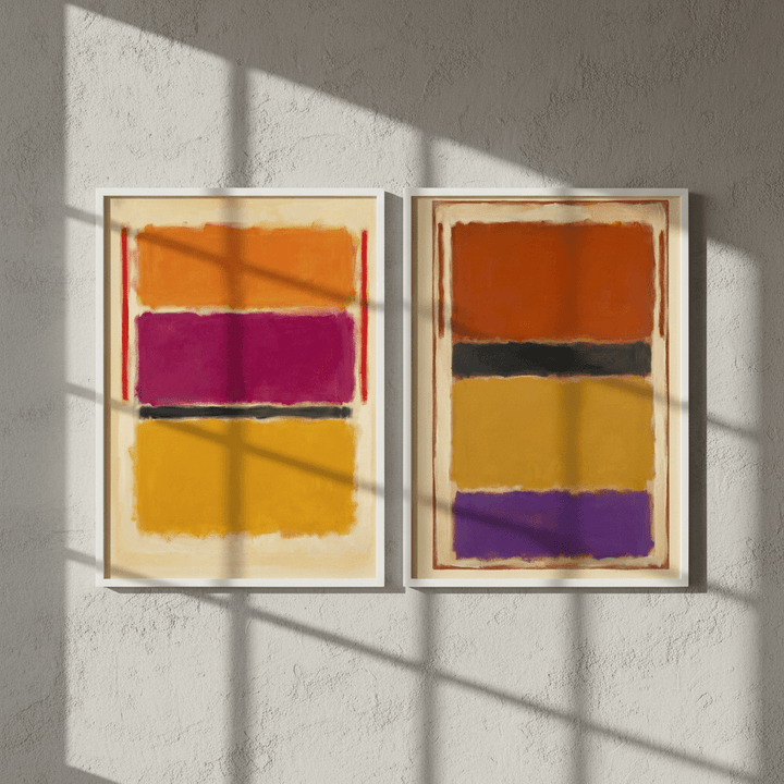 Licorice Allsorts Inspired by Mark Rothko Set of 2 wall - art - picture - poster